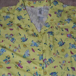 Disney Parks Plus Size 2x Womens Yellow Toy Story Summer Splash Button Down...